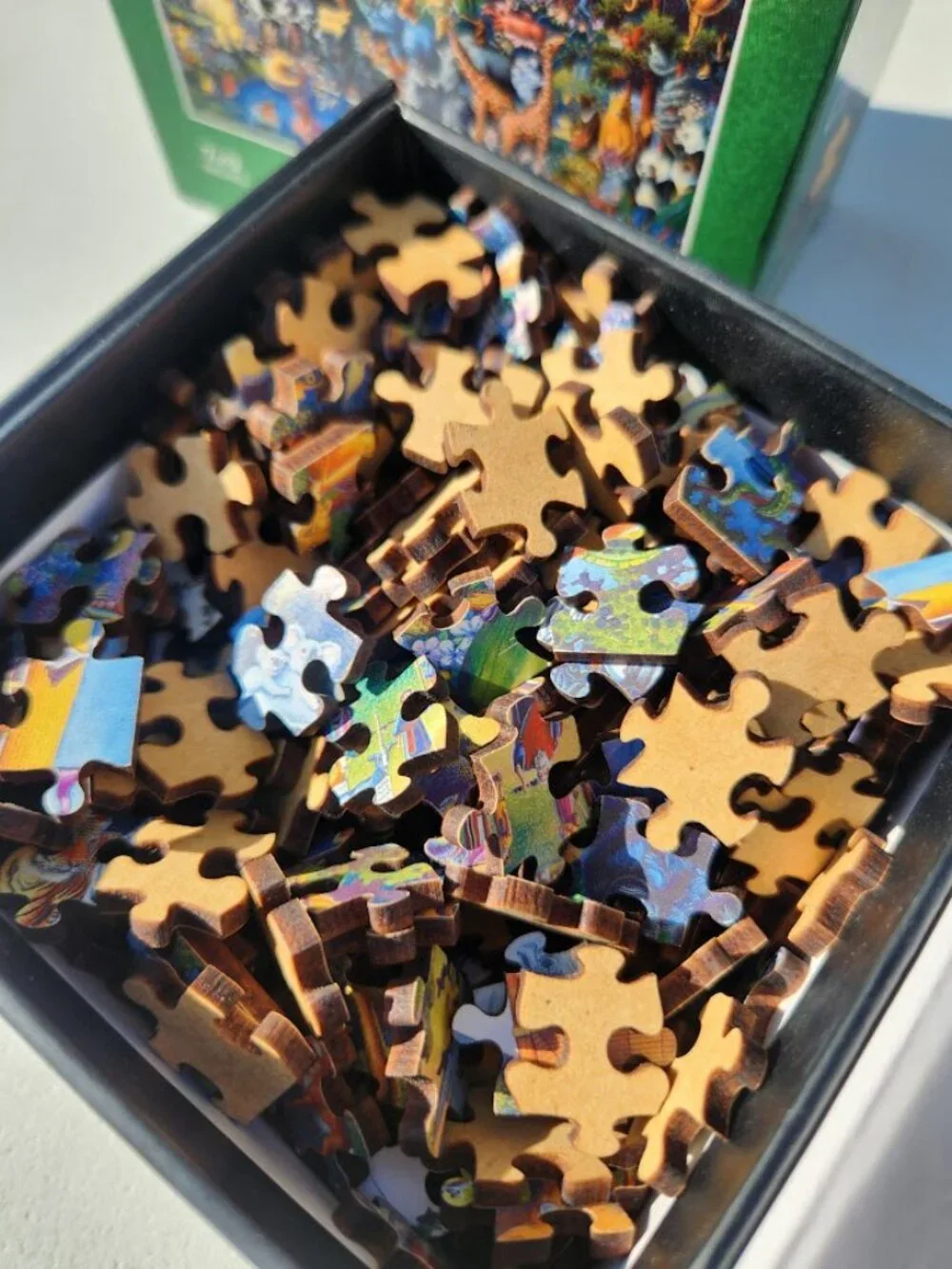 250 Piece Mini Wooden Jigsaw Puzzle Eric Dowdle Noah's Ark Folk Art Wood Finishe